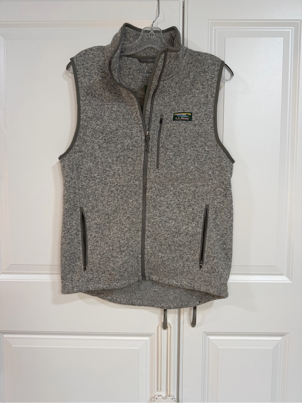 L.L.Bean Sweater Fleece Vest Men’s S Regular Heather Gray Full Zip Pockets